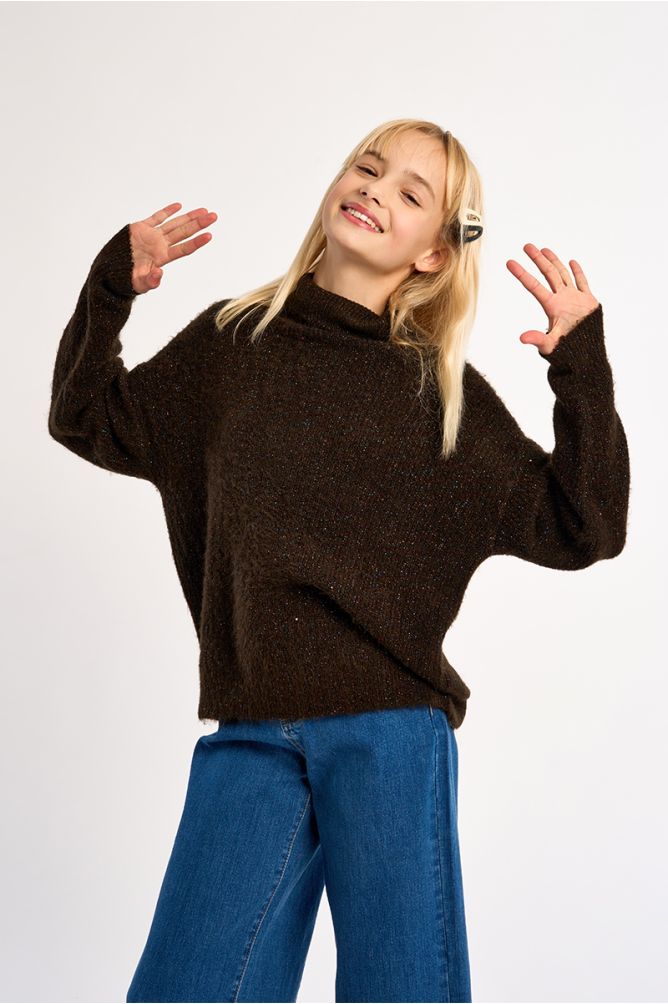 Pull en maille col roulé