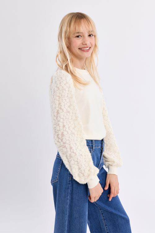 Jersey de manga larga en tejido de encaje