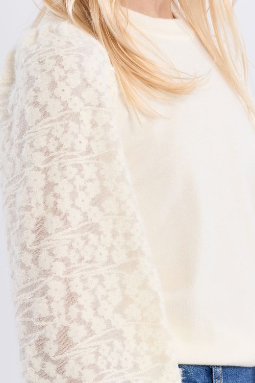 Knitted sweater, fancy sleeves