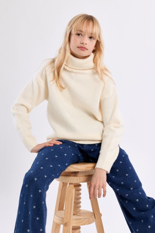 Pull oversize, col roulé