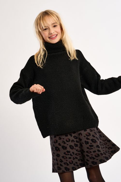 Pull oversize, col roulé