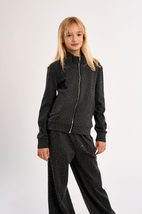Polka dot zip-up jacket