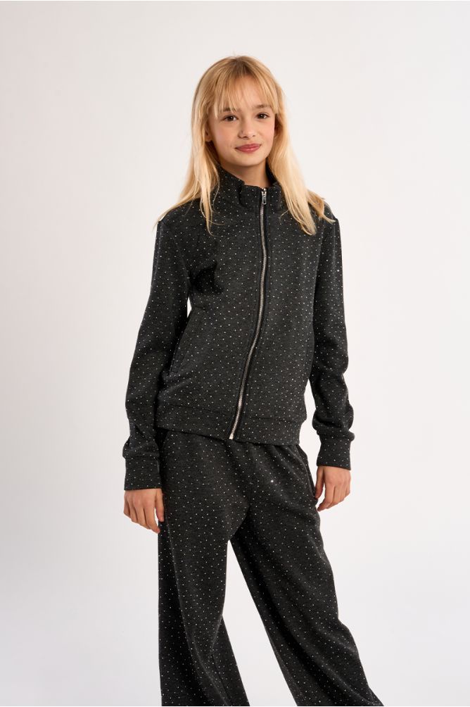 Polka dot zip-up jacket