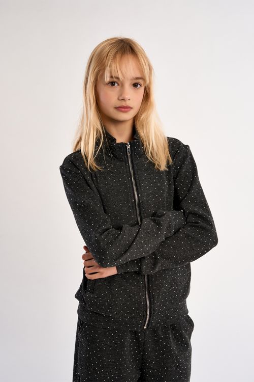 Polka dot zip-up jacket