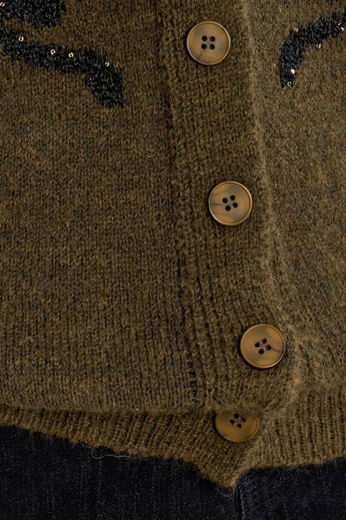 Cardigan with buttoned bows