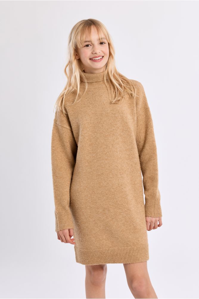 Knitted dress, turtleneck