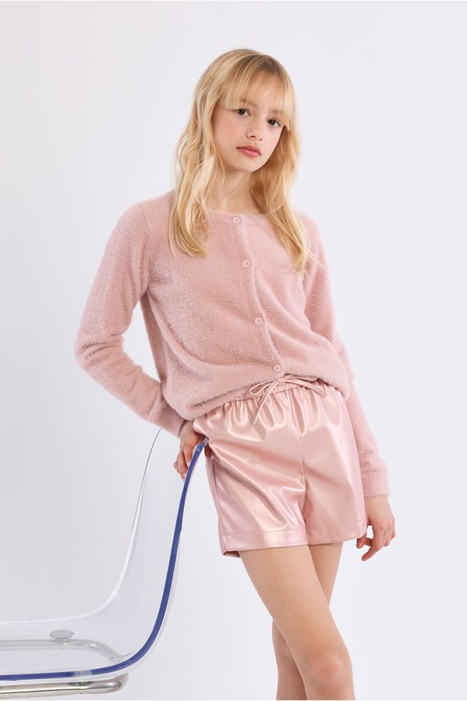 Short noué, effet simili-cuir
