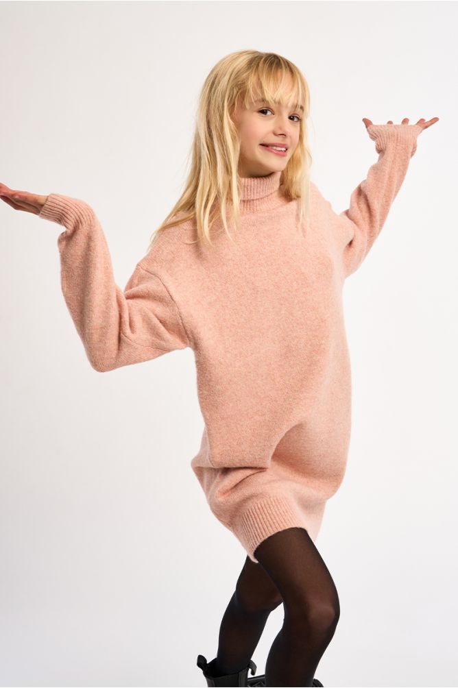 Robe en maille, col roulé