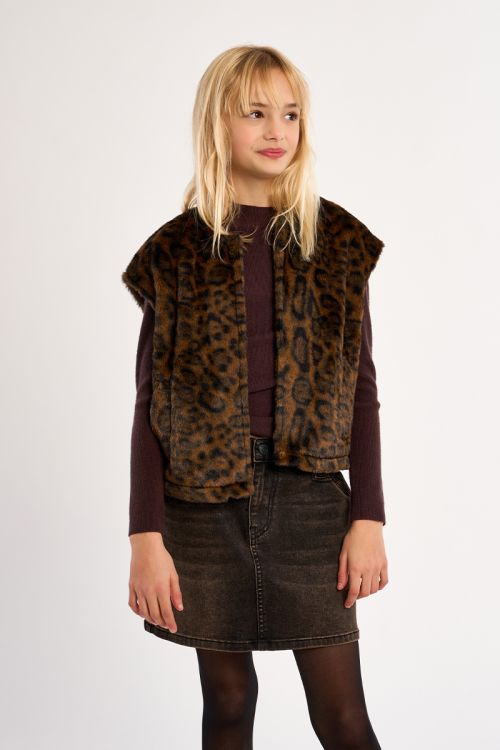 Sleeveless faux fur jacket