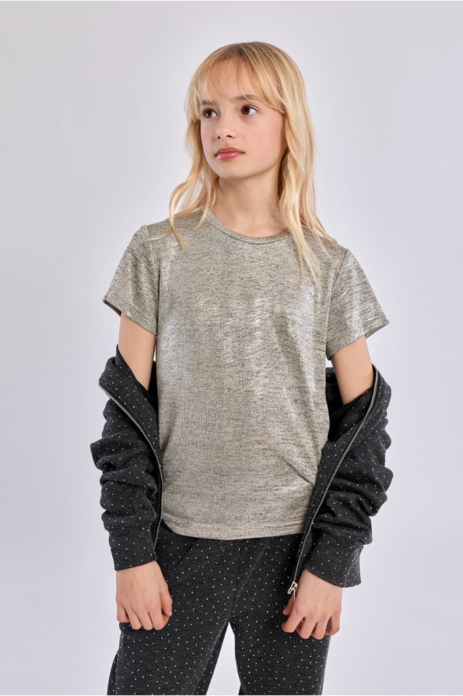 Iridescent short-sleeved T-shirt