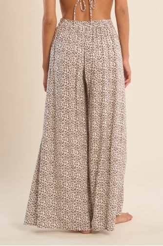 Pantalon fluide, imprimé léopard