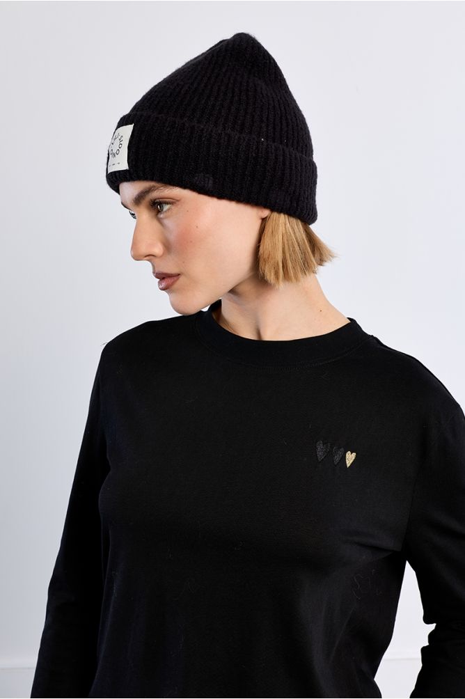 Bonnet en maille, logo Lili Sidonio