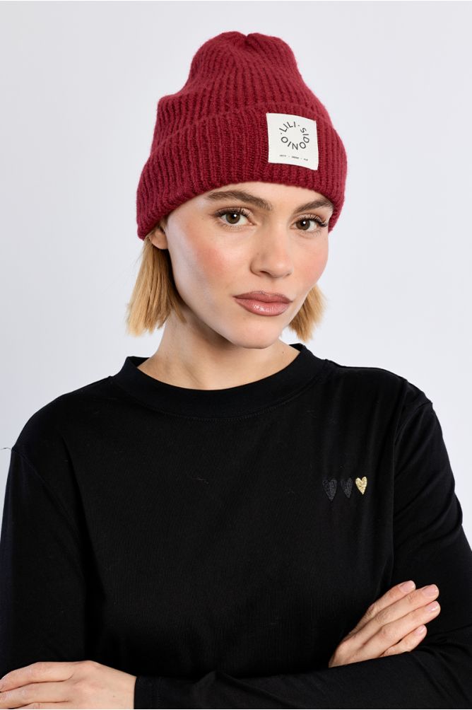 Bonnet en maille, logo Lili Sidonio