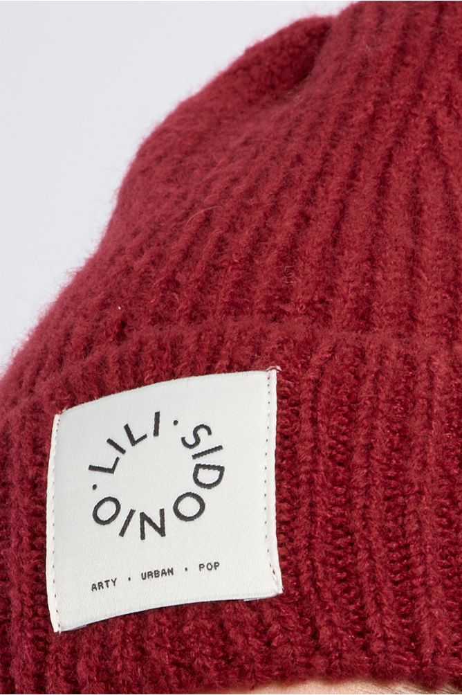 Bonnet en maille, logo Lili Sidonio