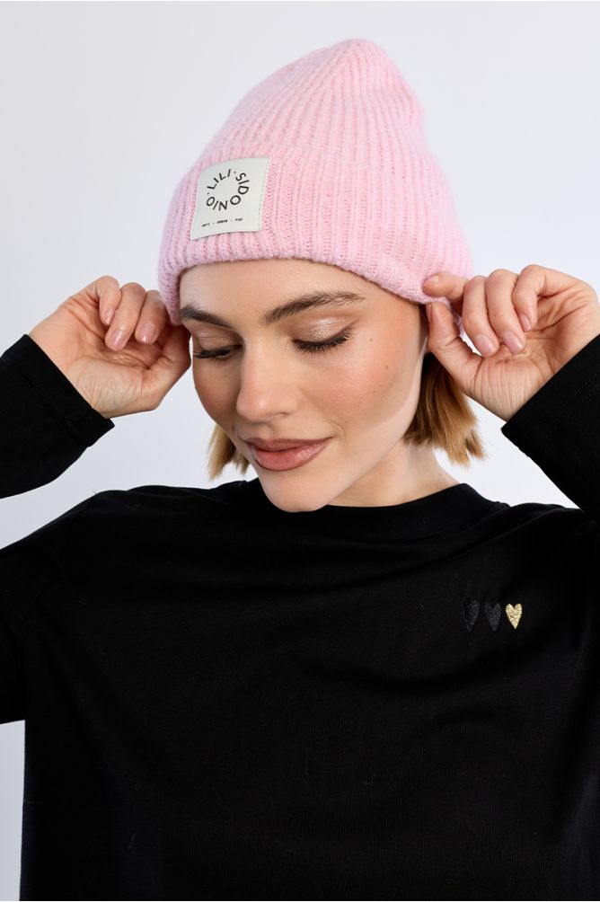 Bonnet en maille, logo Lili Sidonio