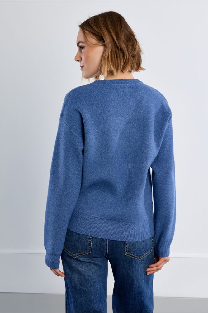 "Pull en maille, inscription ""Je t'aime"""