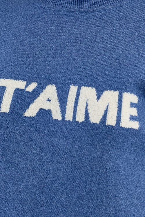 "Pull en maille, inscription ""Je t'aime"""