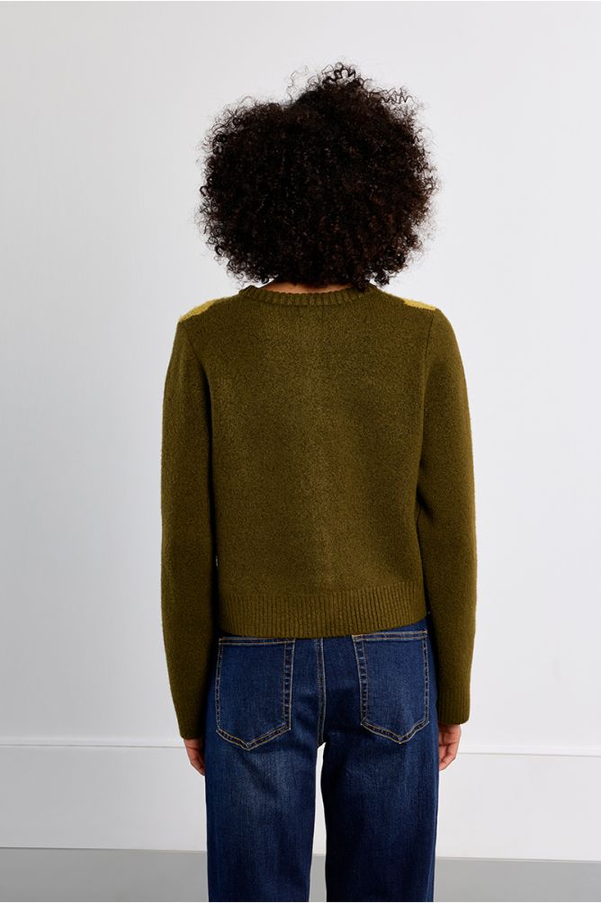Knit cardigan, checked