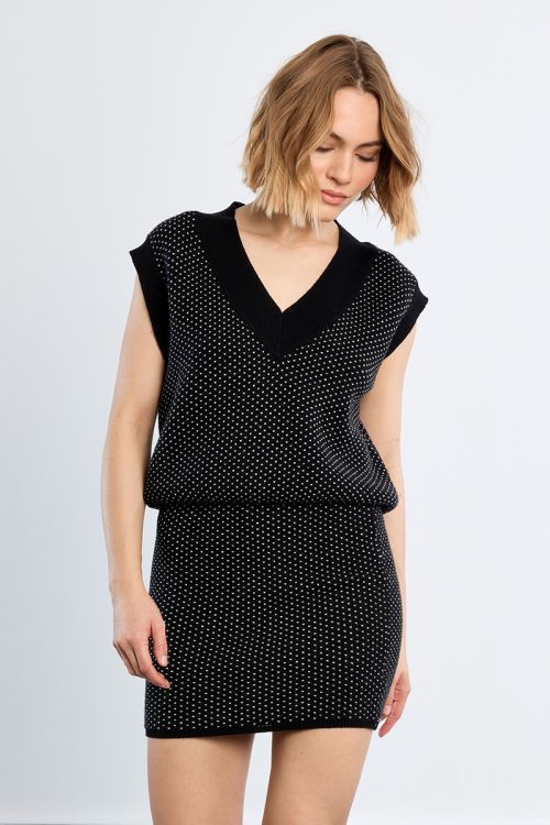 Falda corta ajustada estampado lunares