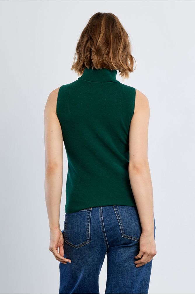Top de manga sisa y cuello alto