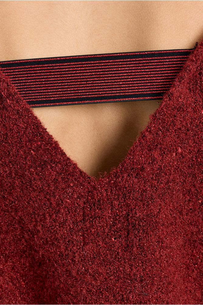 Sequined knit sweater, halter