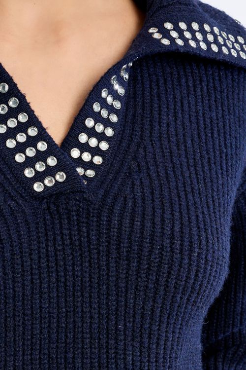Pull en maille, col clouté