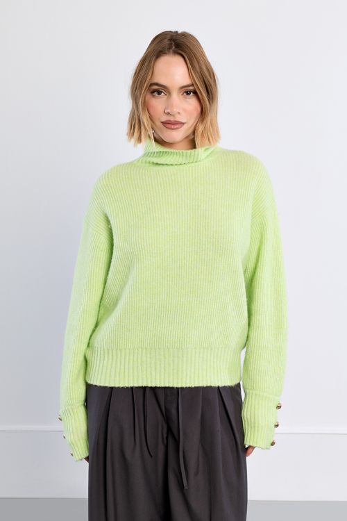 Knitted sweater, turtleneck