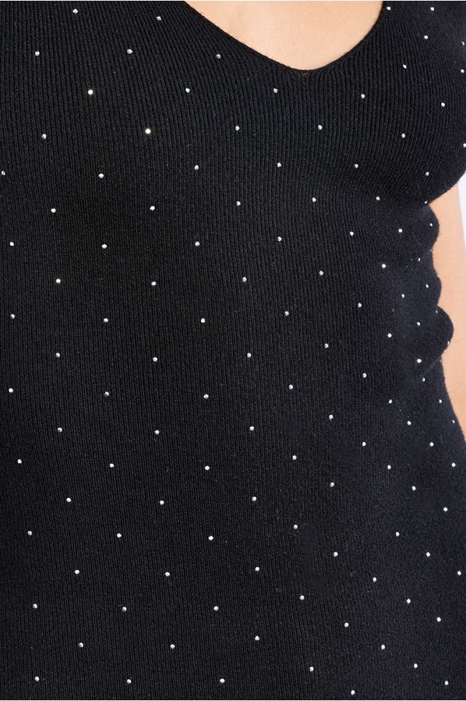 Robe midi, strassée