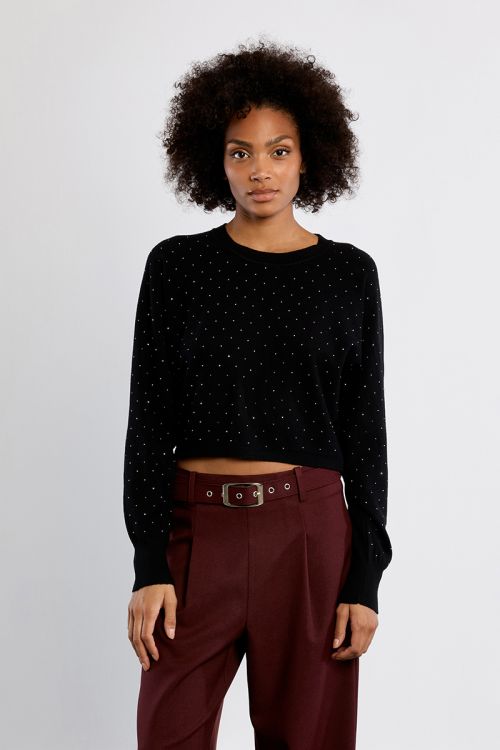 Mini sweater, rhinestone