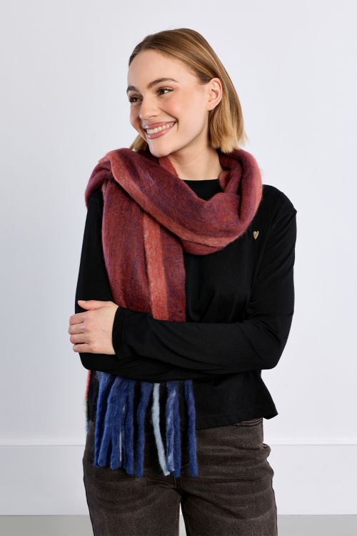 Bufanda multicolor con flecos