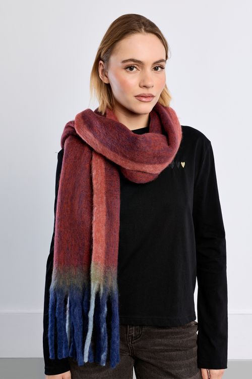 Bufanda multicolor con flecos