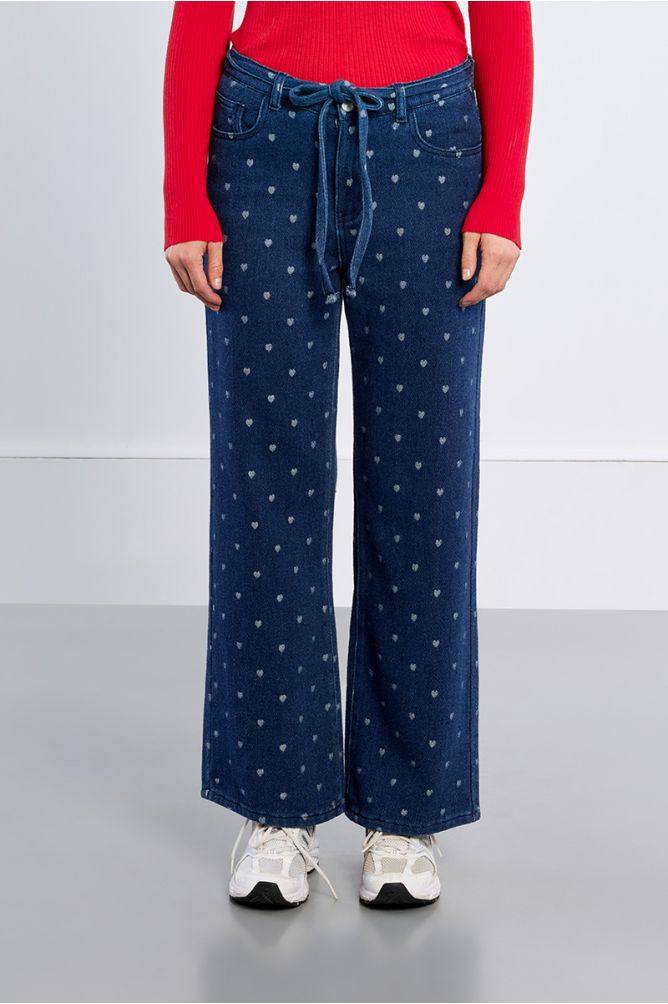 Cotton trousers, with hearts