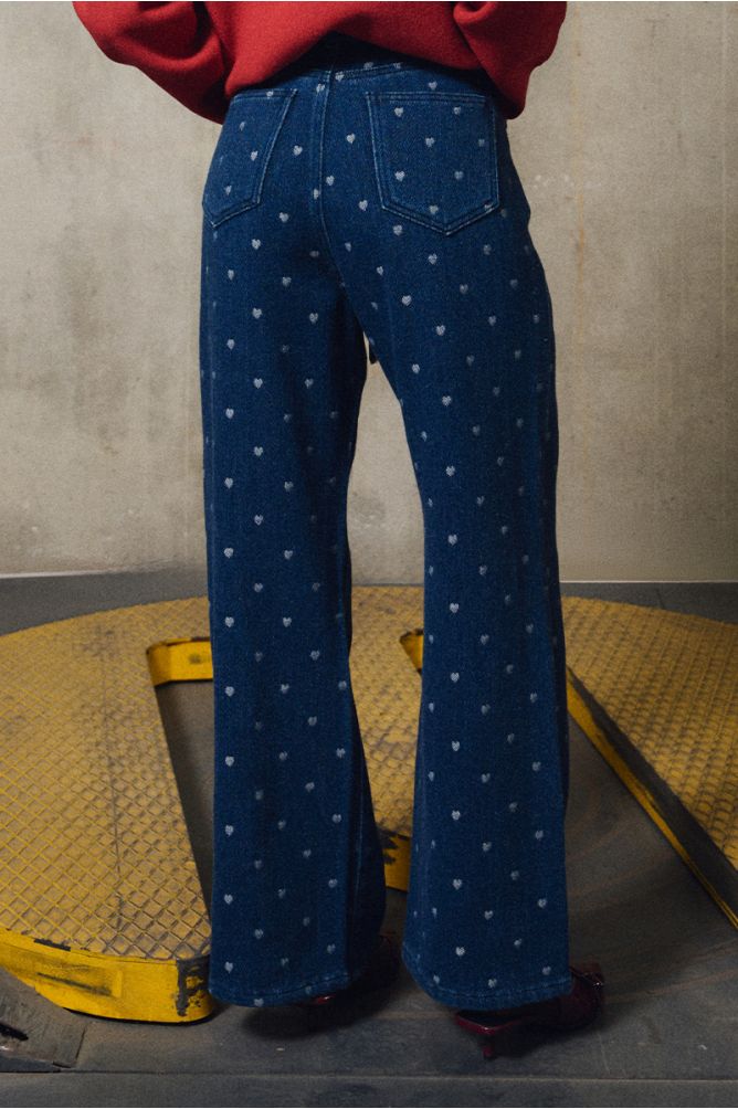 Cotton trousers, with hearts