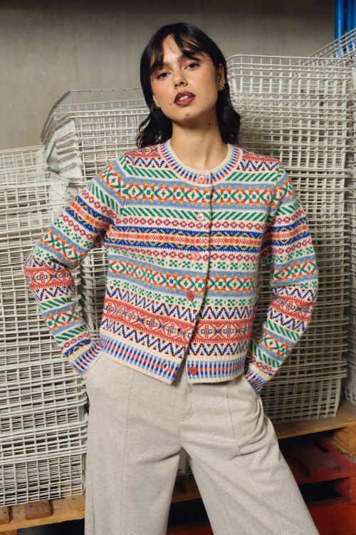 Knitted cardigan, Tybetan pattern