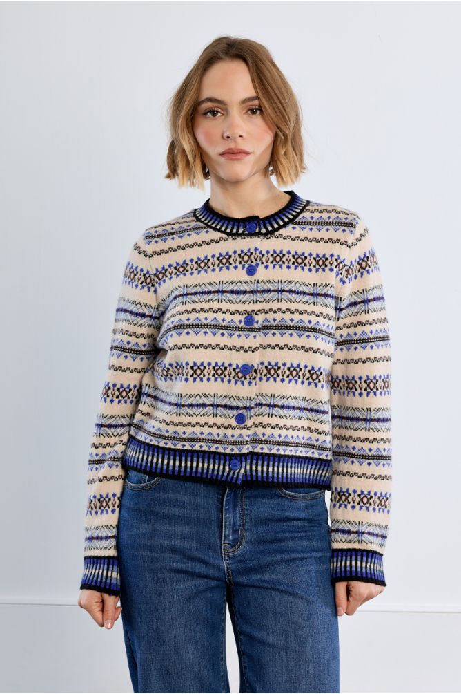 Knitted cardigan, Tybetan pattern