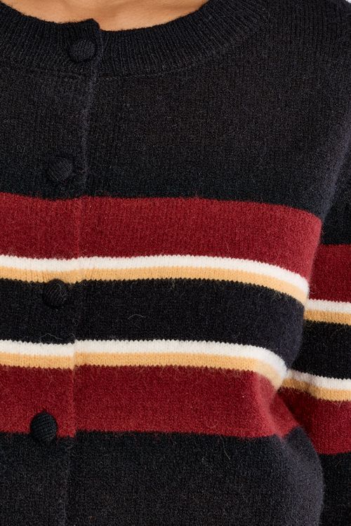 Cardigan en maille, rayé