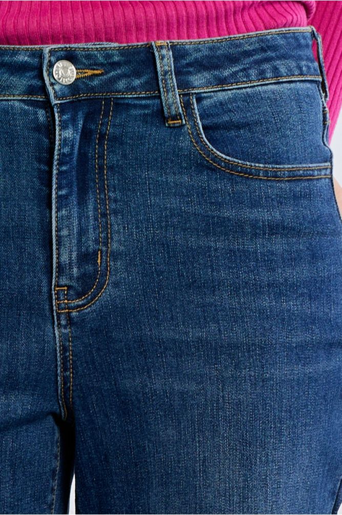 Denim taille haute, large