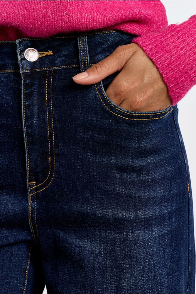 Denim taille haute, large