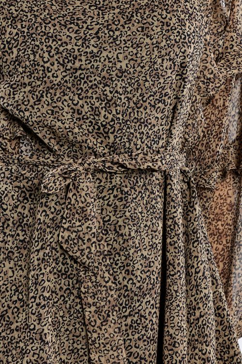 Vestido corto de manga larga con estampado