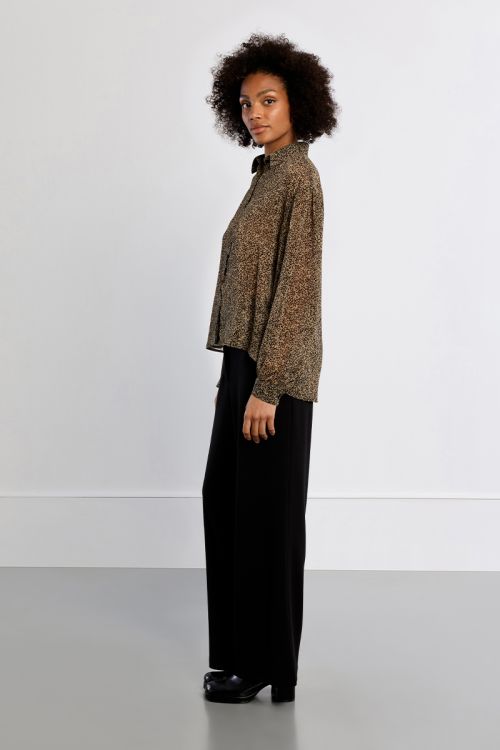 Semi-transparent blouse, leopard
