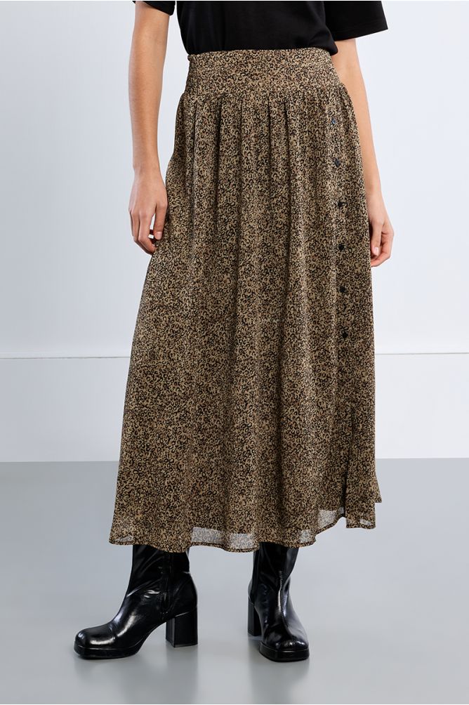 Jupe maxi, léopard