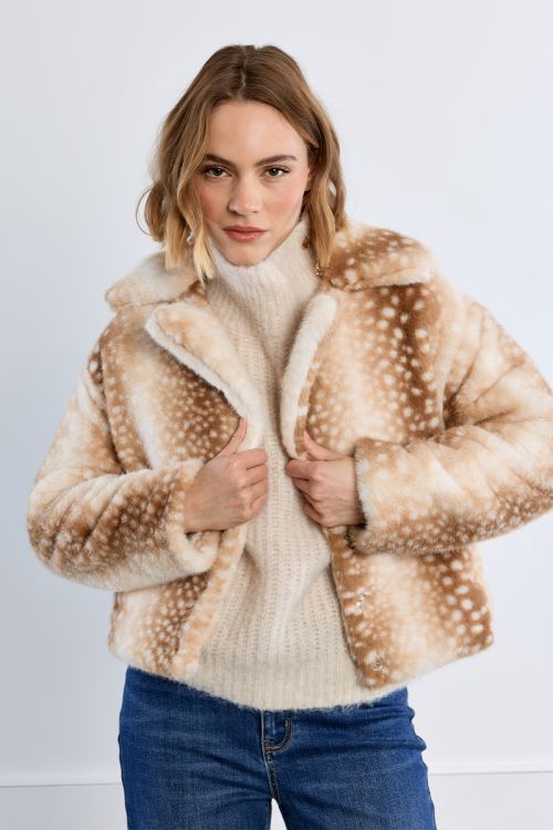 Imitation fur jacket, fawn