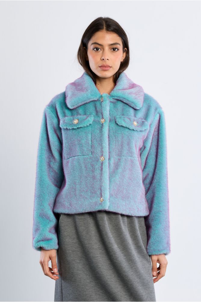 Chaqueta de manga larga de peluche