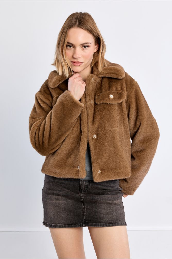 Veste en imitation fourure