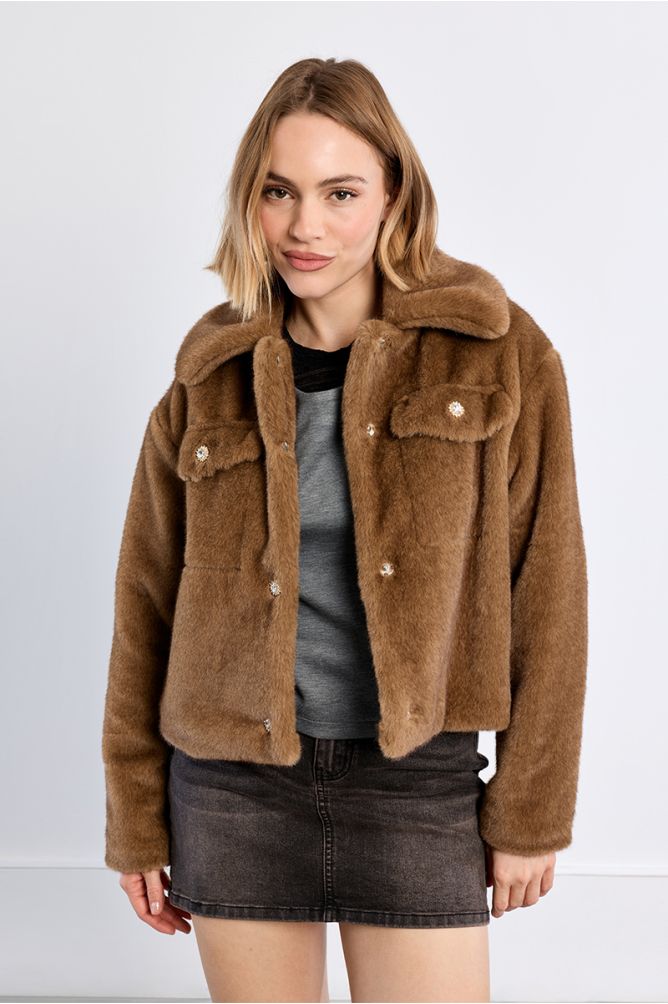 Veste en imitation fourure