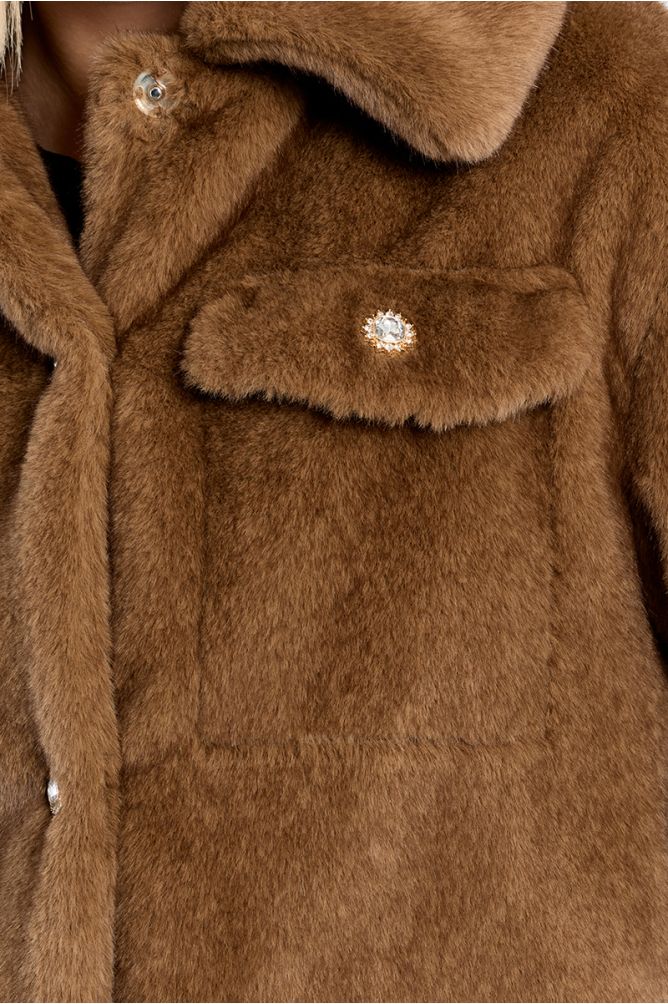 Veste en imitation fourure