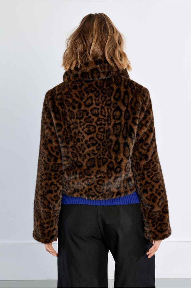 Veste imitation fourrure, léopard