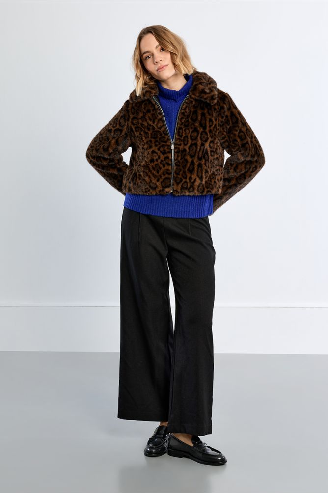 Chaqueta de peluche con estampado