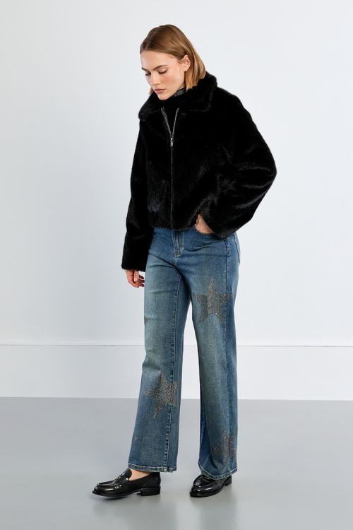 Veste imitation fourrure, unie