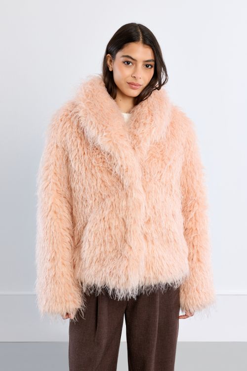 Manteau oversize, imitation fourrure